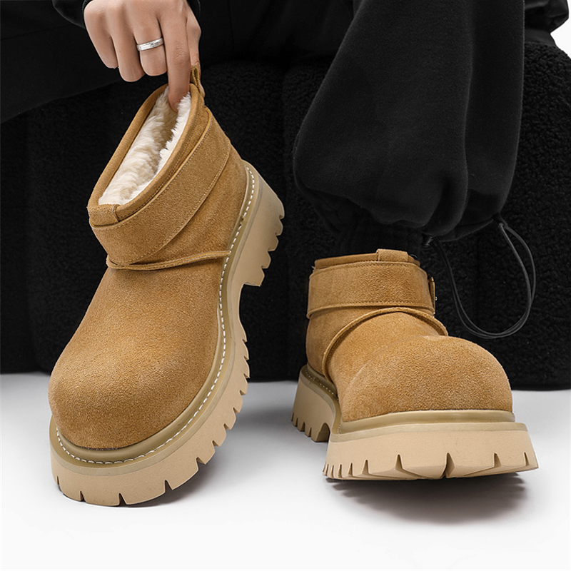 雪地靴男加绒加厚保暖一脚蹬棉鞋