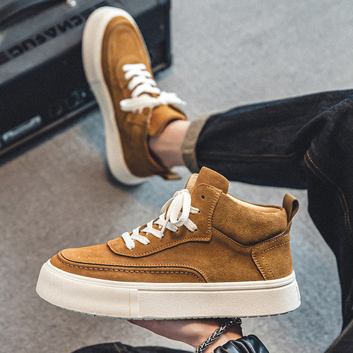 真皮休闲板鞋中帮潮牌马丁靴