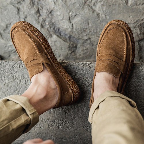 真皮百搭潮鞋一脚蹬懒人乐福鞋