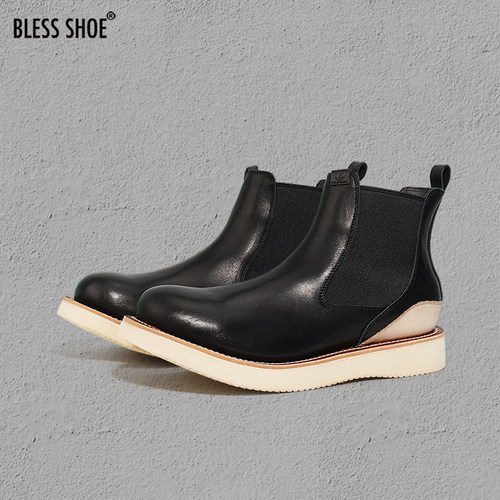 BLESSSHOE固特异真皮切尔西靴