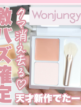 现货包邮日本正品wonjungyo小猴子推荐双色黑眼圈遮瑕膏眼部定妆