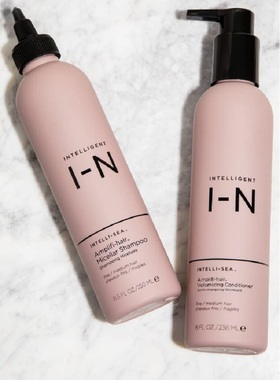 新版Intelligent IN丰盈薄荷柔顺固发清爽控油洗发水护发素236