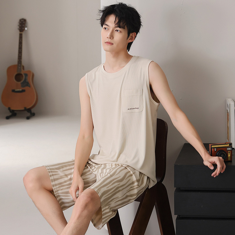 【官方正品】冰丝绸男款夏季睡衣