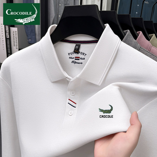 鳄鱼恤长袖polo衫男100%纯棉T恤春秋季新款男士翻领休闲上衣秋装