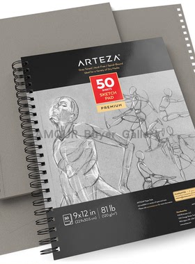 专业手绘灰卡纸易撕速写本|美国ARTEZA速写系列118g/㎡