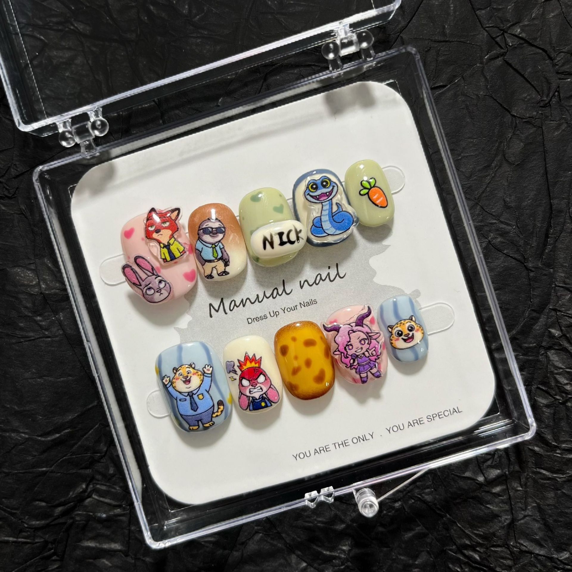 【动物城】朱迪尼克纯手工制作可爱卡通少女短圆穿戴美甲贴片可拆,彩妆/香水/美妆工具,穿戴甲/甲片,淘宝优惠券,粉丝福利购,淘宝优惠卷