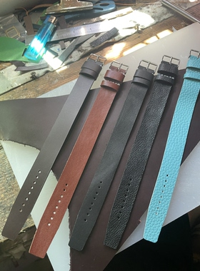 军风nato一条过头层牛皮表带真皮手工制作可定制尺寸18单层皮新品