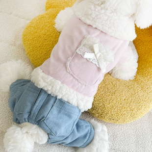 多哥狗狗衣服秋冬款泰迪比熊博美约克夏小型犬宠物猫咪保暖四脚衣