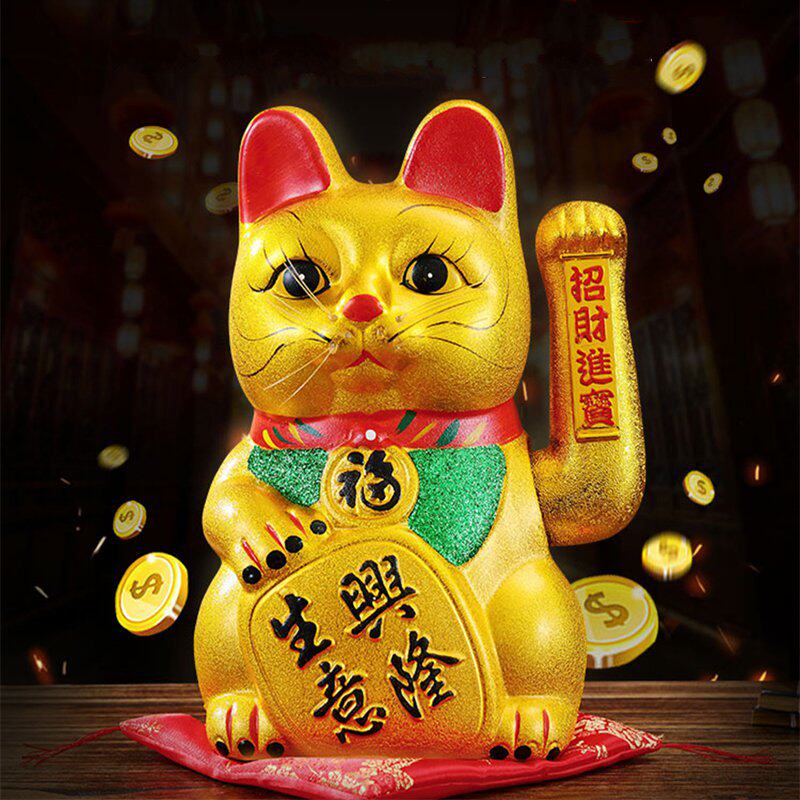 店铺开业招财猫摆件自动摇手大开招财猫