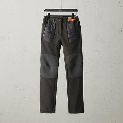 51SHOP女装 女款时尚拼接加绒加厚户外防风保暖长裤子冬款女裤