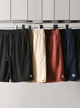 易网优选德国军刀D9出品 男式亚麻棉日系休闲简约松紧腰系带中裤