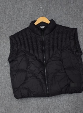 MIX 家 欧美系  女装简约宽松短款立领羽绒马甲 卡其黑