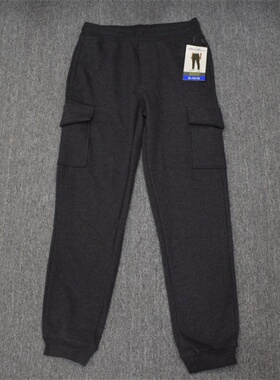 性价比款 MIX家  欧美系  中大童加绒多袋休闲卫裤 黑色深灰深蓝