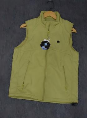 MIX家 欧美系 男女款户外软壳保暖防风马甲 橙色浅果绿