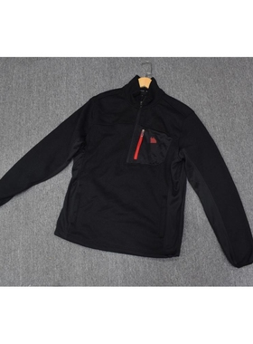 MIX家 欧美系 男装厚实抗风半拉链立领长袖 黑色