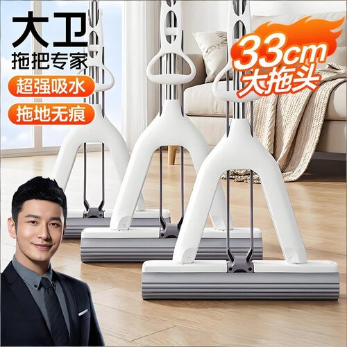 大卫拖把胶棉拖把33cm