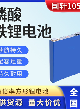 国轩磷酸铁锂3.2v105Ah电动车三轮车电池动力电芯光伏储能新品