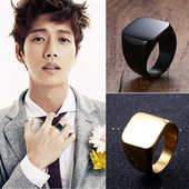 百搭指环扳指男戒 个性 网红朋克霸气男士 戒指潮人复古食指钛钢韩版