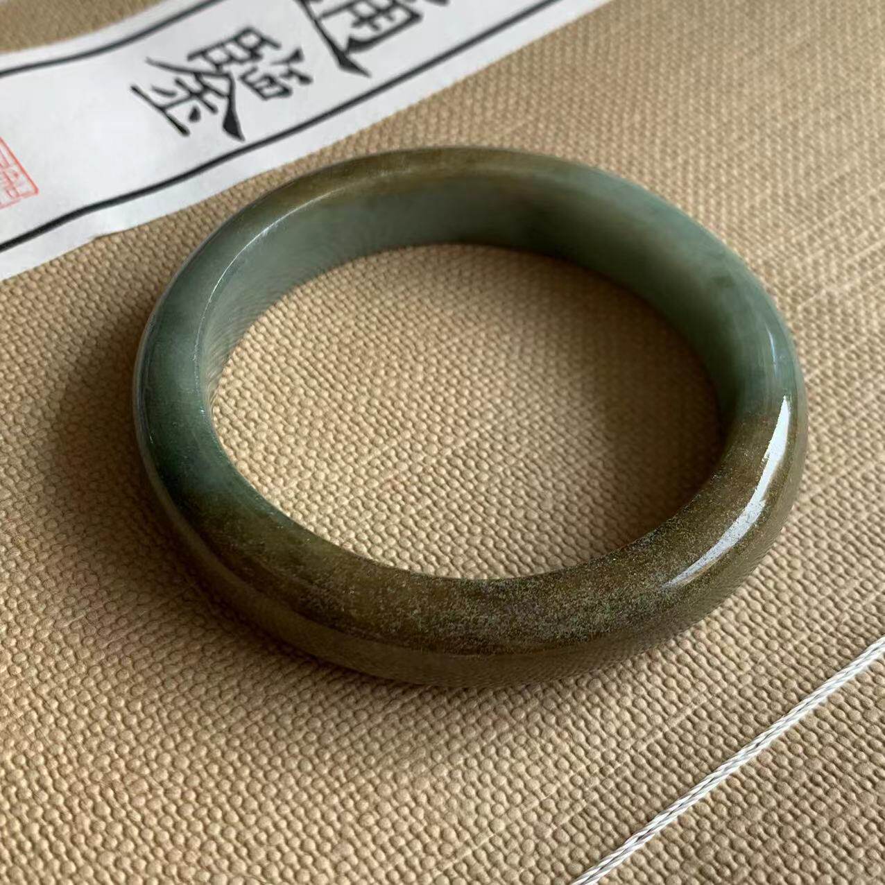 缅甸玉缅甸天然A货翡翠手镯黄翡黄色翡翠正圈手镯53mm一物一证
