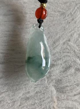 缅甸玉缅甸天然A货翠吊坠起胶蓝色飘花福瓜吊坠挂件一物一证