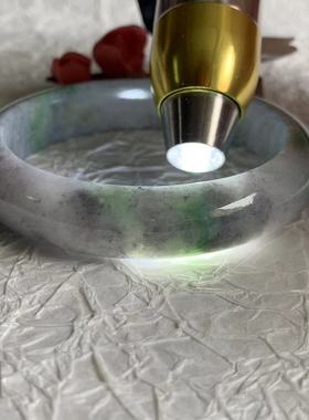 缅甸翡翠手镯天然A货乌鸡飘花手镯翡翠绿色黑色正圈手镯一物一证