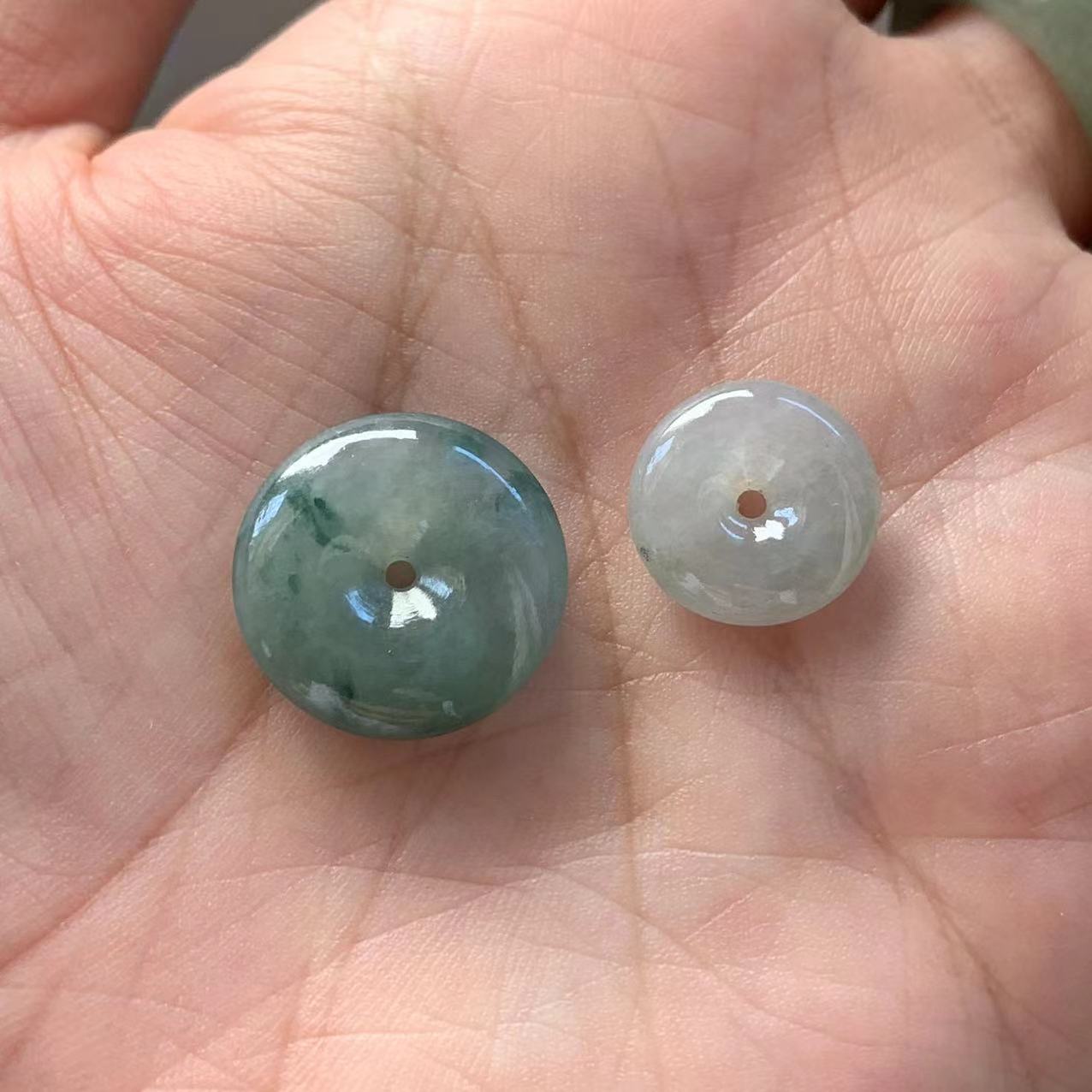 缅甸翡翠A货吊坠冰飘花小平安扣