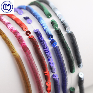 18色法国进口LM金属中色平片4mm亮片法式刺绣材料服装辅料1000片