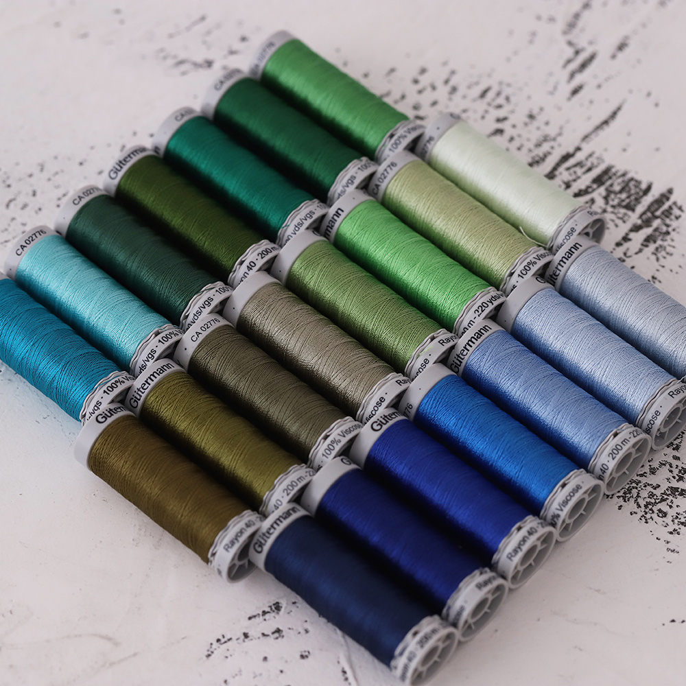 德国gutermann古特曼蓝绿丝光线