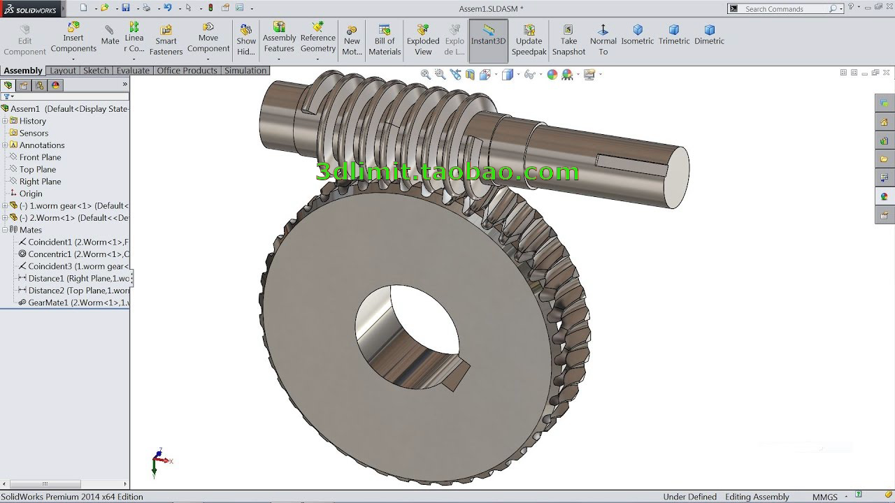 CREO/Proe蜗轮蜗杆1设计制作视频教程Solidworks FreeCAD UGNX