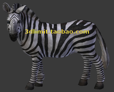 斑马模型obj格式带贴图适用于3dMax C4D 犀牛rhino Maya sketchup