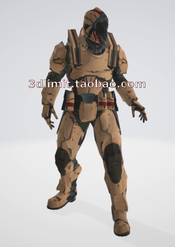 士兵模型gltf glb带贴图动画3dmax c4d犀牛rhino maya sketchup