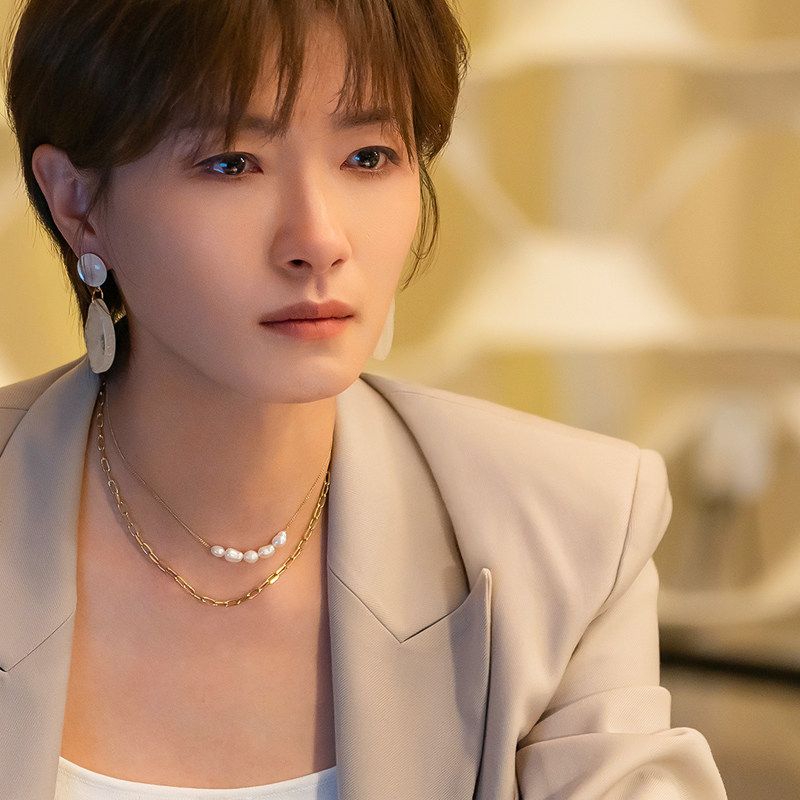 玫瑰的故事苏苏万茜同款项链女款2024新款淡水珍珠链条双层锁骨链