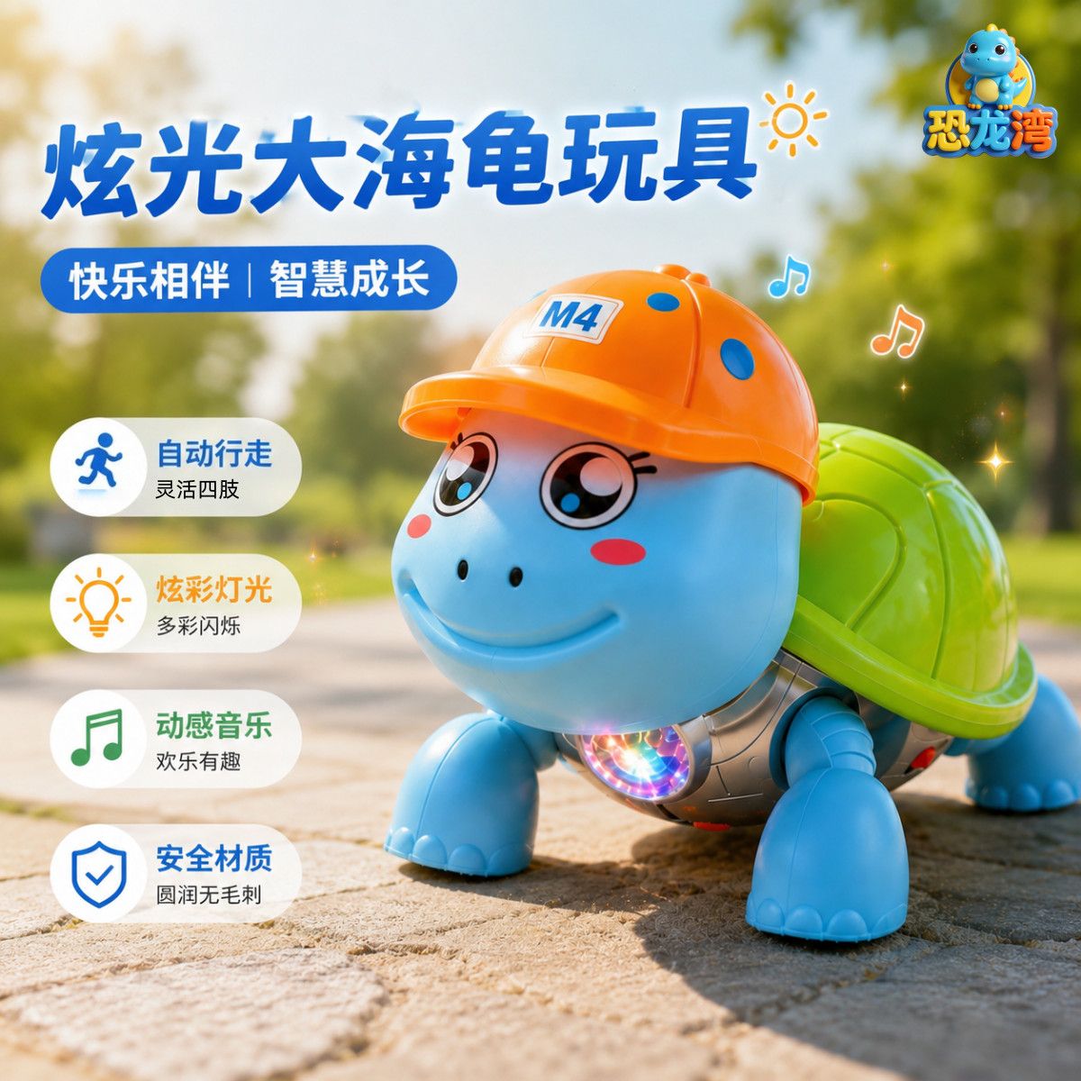 新款大号电动音乐牵绳小龟玩具乌龟走路会叫宝宝玩具女孩男孩玩具