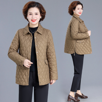 胖妈妈秋装夹棉外套加肥加大