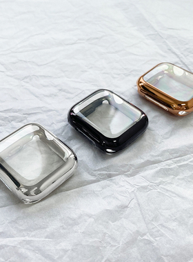 潮牌iwatch保护壳全包TPU壳膜一体电镀适用苹果applewatch6SE7 8