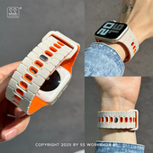 新款 s11双色运动硅胶iwatch手表腕带s10适用苹果applewatch高级感