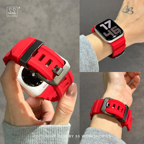 SS适用于苹果运动硅胶手表表带