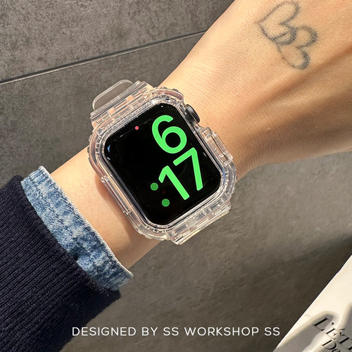 新款冰川透明一体适用iwatch表带