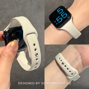 卡素星光新款 ins硅胶iwatch表带夏天8适用苹果applewatch女7运动