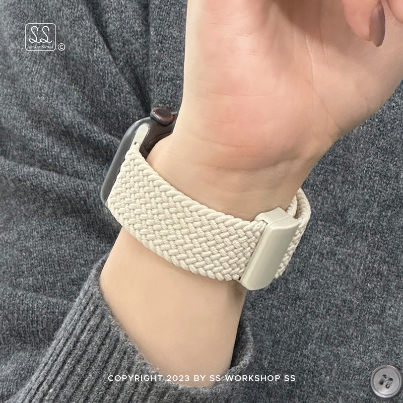 新款柔软编织磁吸扣iwatch表带磁吸适用苹果手表applewatch女运动