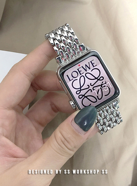 小众女iwatch8表带高级感金属适用苹果applewatch6se5夏季小香风7