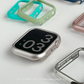 卡素新款 iwatch保护壳8半包7适用苹果applewatch表壳PC防摔硬壳潮