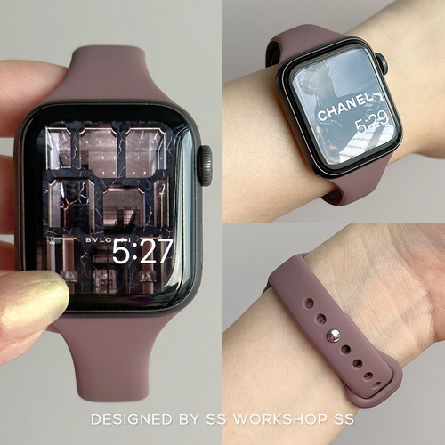 新款烟紫色硅胶适用iwatch表带