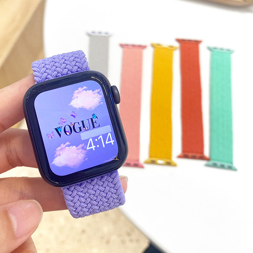 新款编织纯色适用iwatch表带苹果