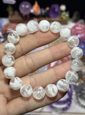 NO.5831天然雪花幽灵手链11mm34.2g