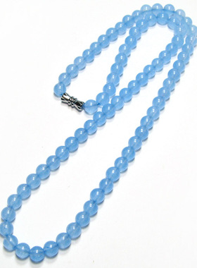 水晶天然蓝玉髓项链可定制