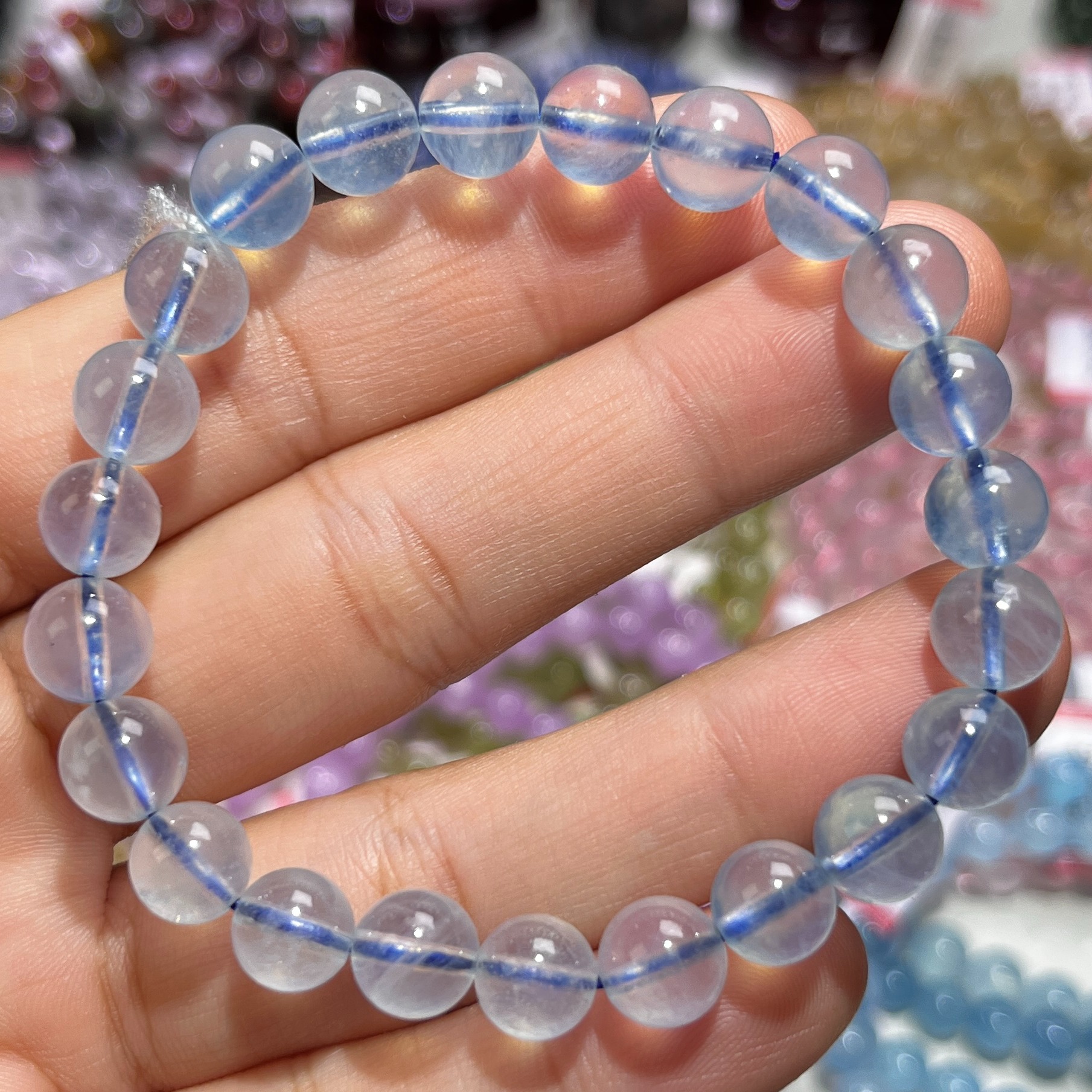 NO.3766天然海蓝宝手链8mm17.1g