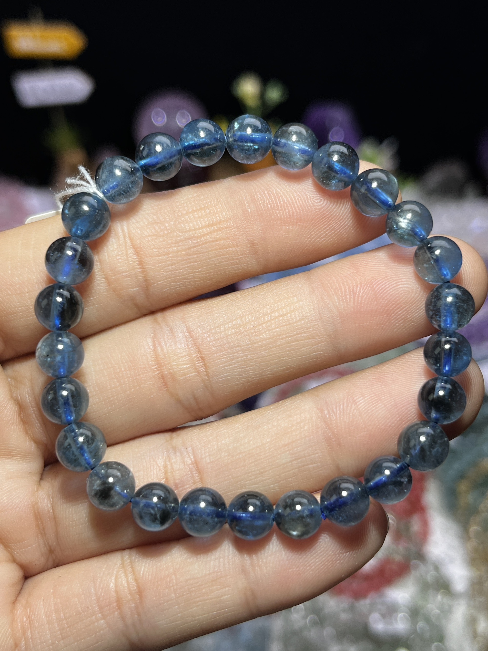 NO.5620天然魔鬼蓝海蓝宝手链6.8mm12.4g