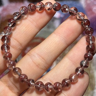 NO.5707天然红幽灵手链6mm9.2g
