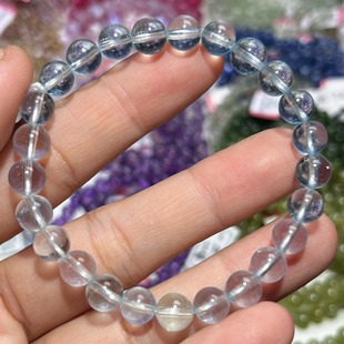 NO.3626天然冰川蓝海蓝宝手链7.2mm13.6g